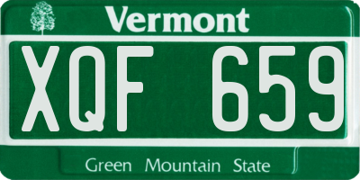 VT license plate XQF659