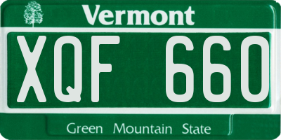 VT license plate XQF660