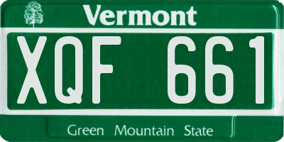 VT license plate XQF661