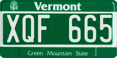 VT license plate XQF665