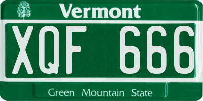 VT license plate XQF666