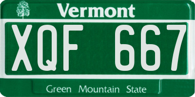 VT license plate XQF667