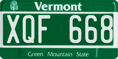 VT license plate XQF668