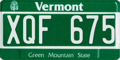 VT license plate XQF675