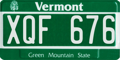 VT license plate XQF676