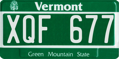 VT license plate XQF677