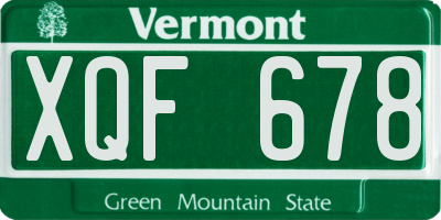 VT license plate XQF678