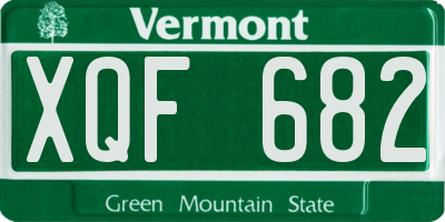 VT license plate XQF682