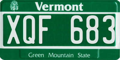 VT license plate XQF683