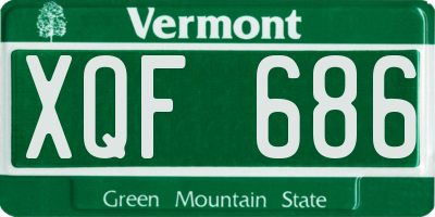 VT license plate XQF686