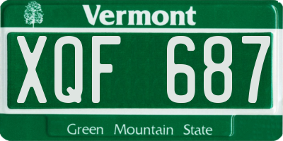 VT license plate XQF687