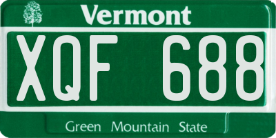 VT license plate XQF688