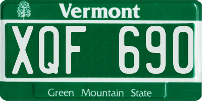 VT license plate XQF690