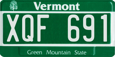 VT license plate XQF691