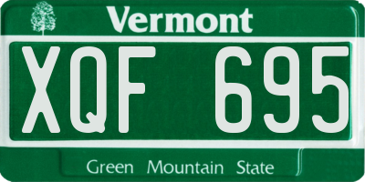 VT license plate XQF695