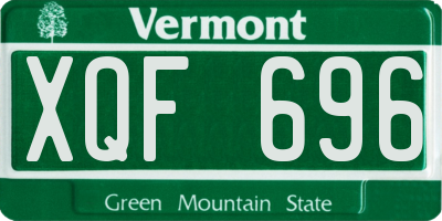 VT license plate XQF696