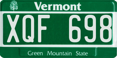 VT license plate XQF698