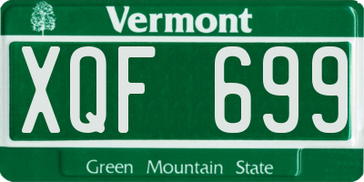 VT license plate XQF699