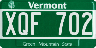 VT license plate XQF702