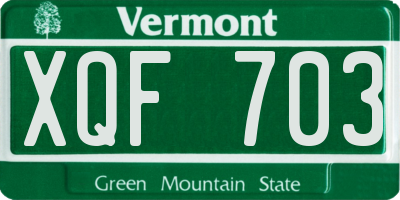 VT license plate XQF703