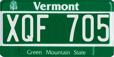VT license plate XQF705