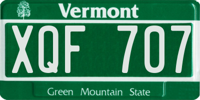 VT license plate XQF707