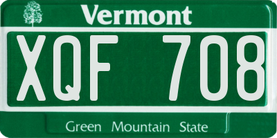 VT license plate XQF708