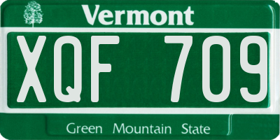 VT license plate XQF709