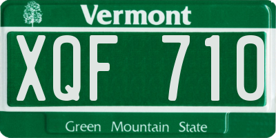 VT license plate XQF710