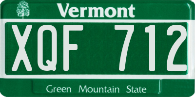 VT license plate XQF712