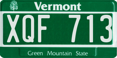 VT license plate XQF713