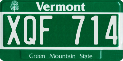 VT license plate XQF714