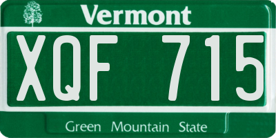 VT license plate XQF715