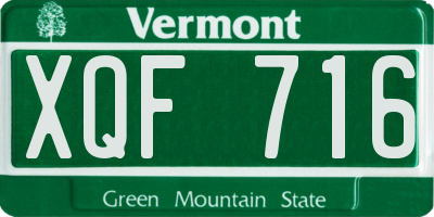 VT license plate XQF716