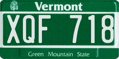 VT license plate XQF718