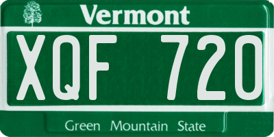 VT license plate XQF720