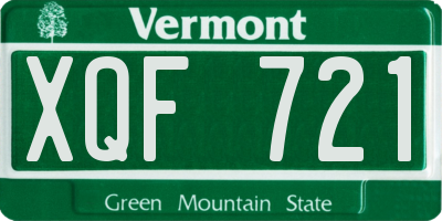 VT license plate XQF721