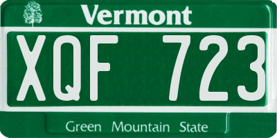 VT license plate XQF723