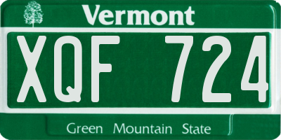 VT license plate XQF724