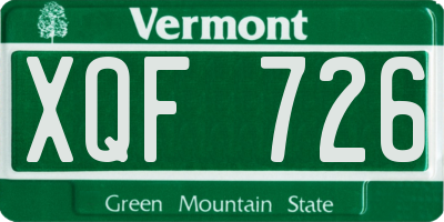 VT license plate XQF726