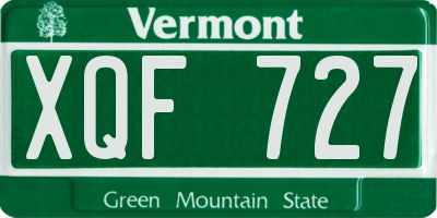 VT license plate XQF727