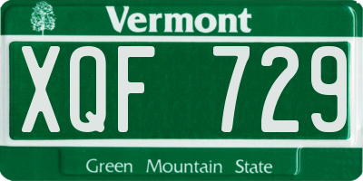 VT license plate XQF729