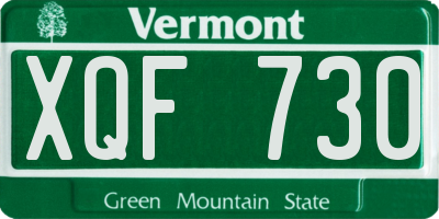VT license plate XQF730