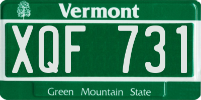 VT license plate XQF731