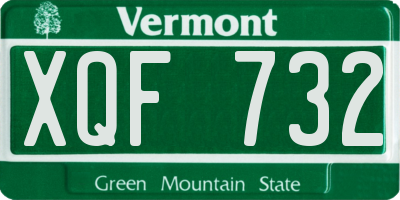 VT license plate XQF732