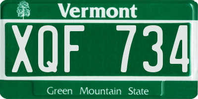 VT license plate XQF734