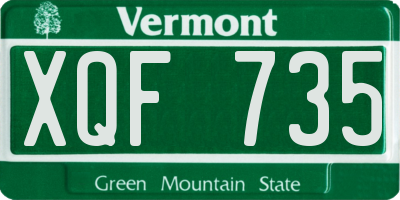 VT license plate XQF735