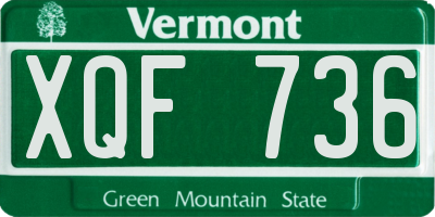VT license plate XQF736