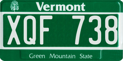 VT license plate XQF738