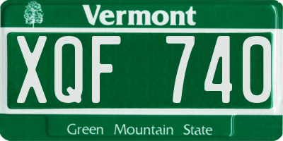 VT license plate XQF740